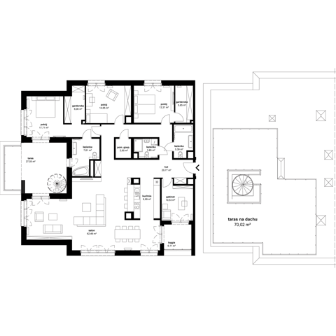 Plan 5 pok. 190m²