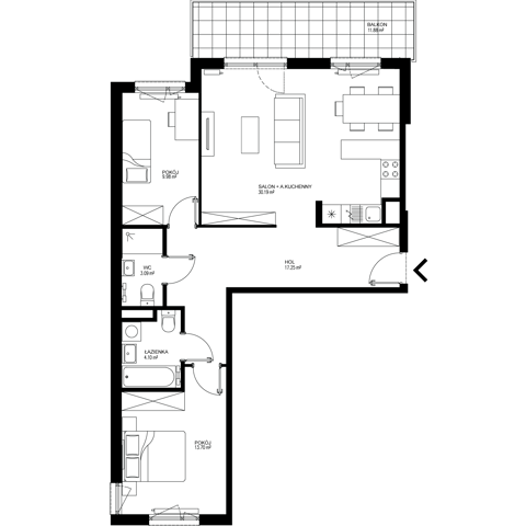 Plan 3 pok. 78m²
