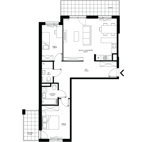 Plan 3 pok. 78m²