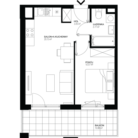 Plan 2 pok. 38m²