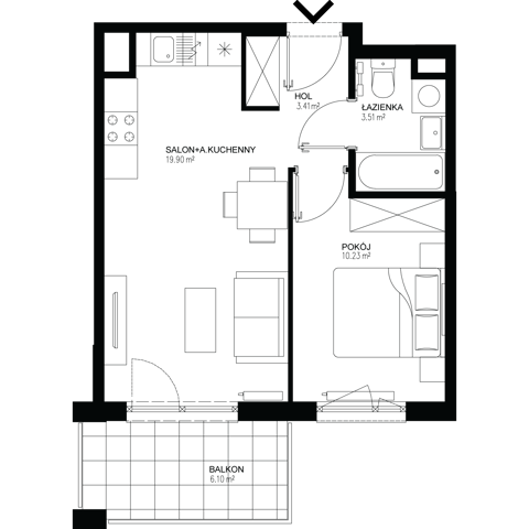 Plan 2 pok. 37m²