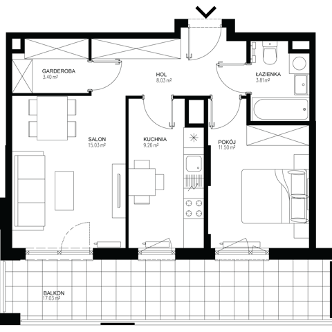 Plan 2 pok. 51m²