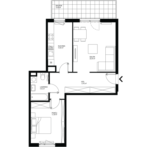 Plan 2 pok. 62m²