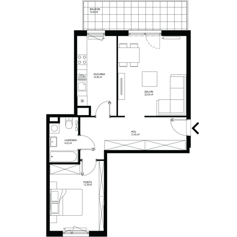 Plan 2 pok. 62m²