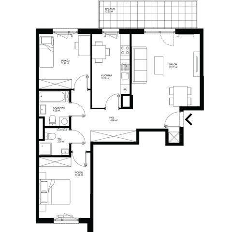 Plan 3 pok. 78m²