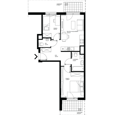 Plan 3 pok. 54m²