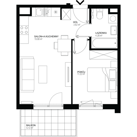 Plan 2 pok. 39m²