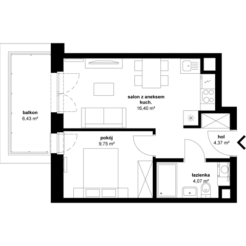 Plan 2 pok. 35m²