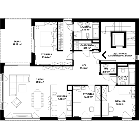 Plan 4 pok. 135m²