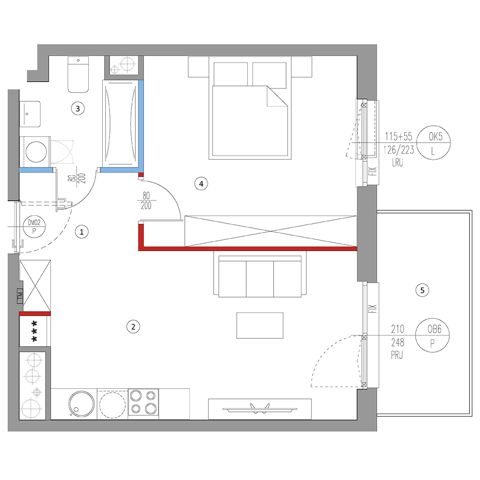 Plan 2 pok. 44m²