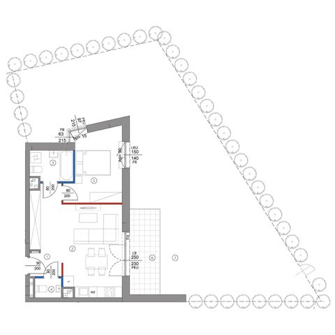 Plan 2 pok. 43m²