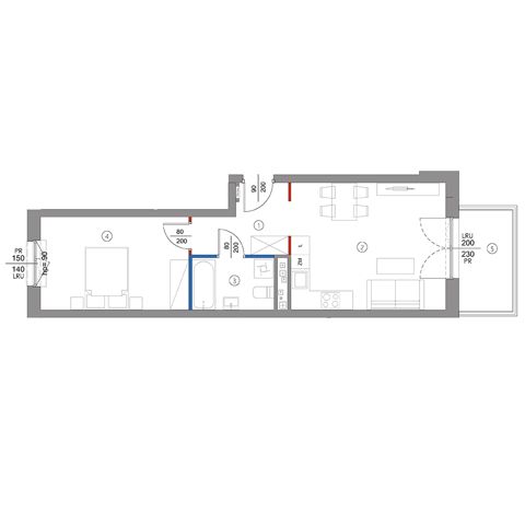 Plan 2 pok. 45m²