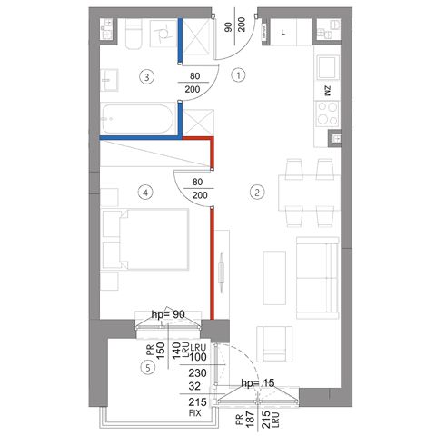 Plan 2 pok. 39m²