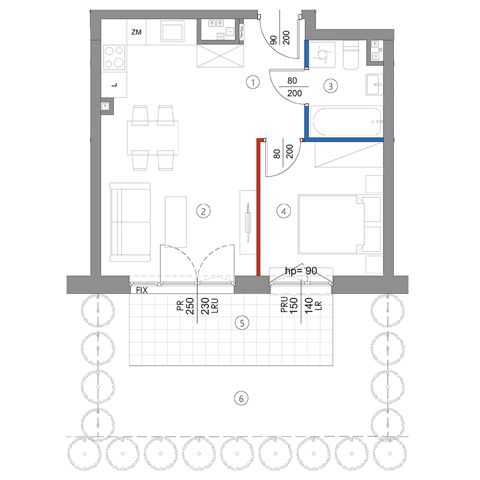 Plan 2 pok. 37m²
