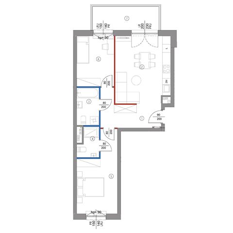 Plan 3 pok. 61m²