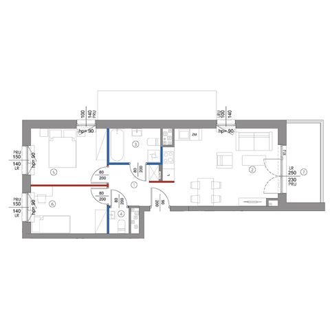 Plan 3 pok. 54m²