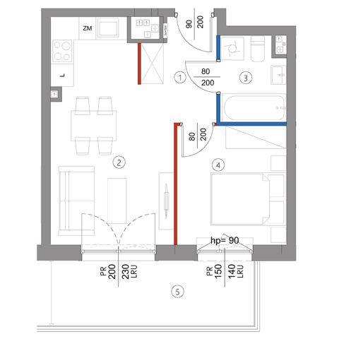 Plan 2 pok. 35m²