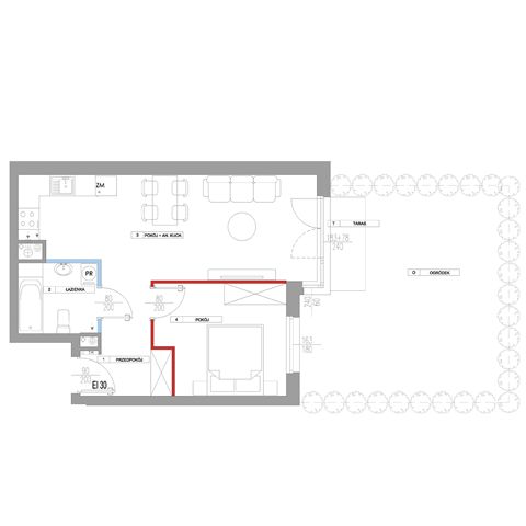 Plan 2 pok. 45m²