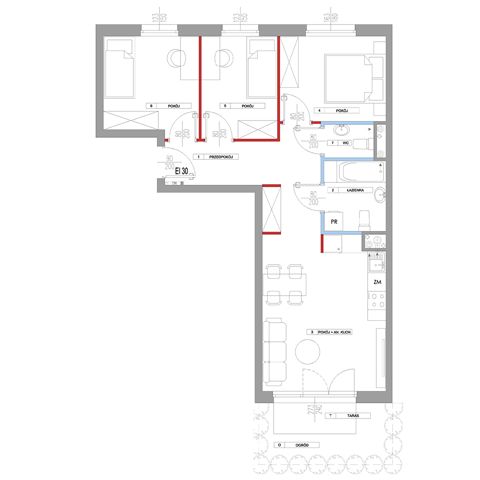 Plan 4 pok. 64m²