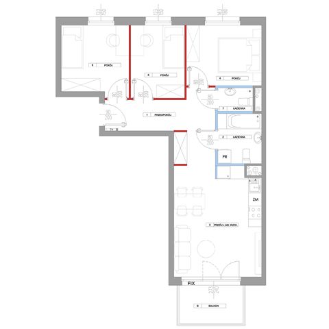 Plan 4 pok. 64m²