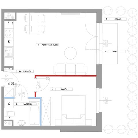 Plan 2 pok. 43m²