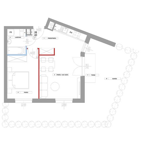 Plan 2 pok. 43m²
