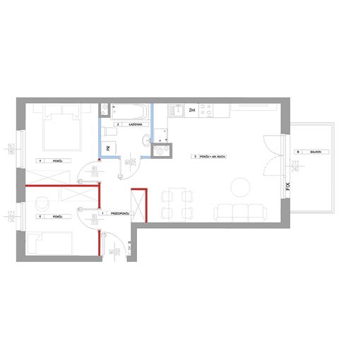 Plan 3 pok. 57m²