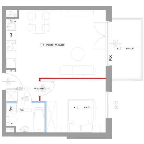 Plan 2 pok. 43m²