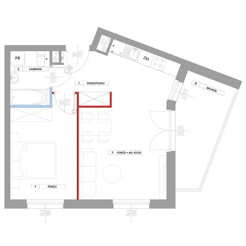 Plan 2 pok. 43m²