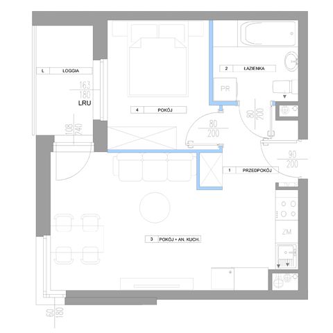 Plan 2 pok. 39m²