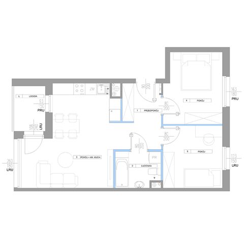 Plan 3 pok. 55m²