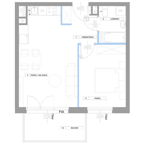 Plan 2 pok. 42m²