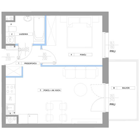 Plan 2 pok. 39m²