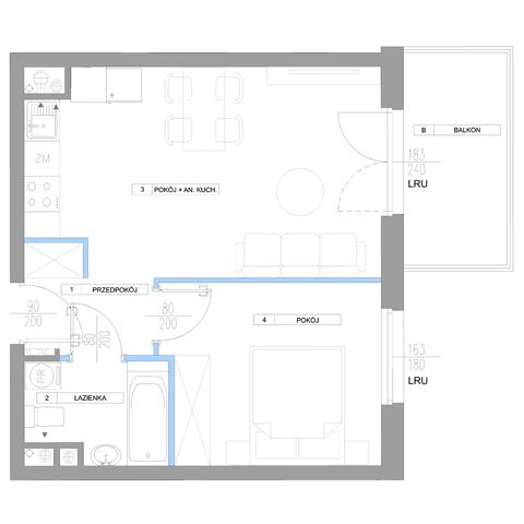 Plan 2 pok. 39m²