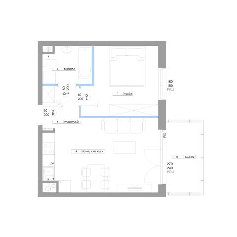 Plan 2 pok. 40m²