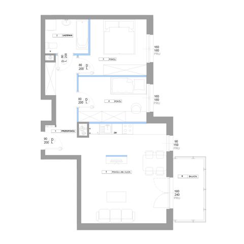 Plan 3 pok. 62m²