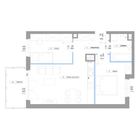 Plan 3 pok. 54m²