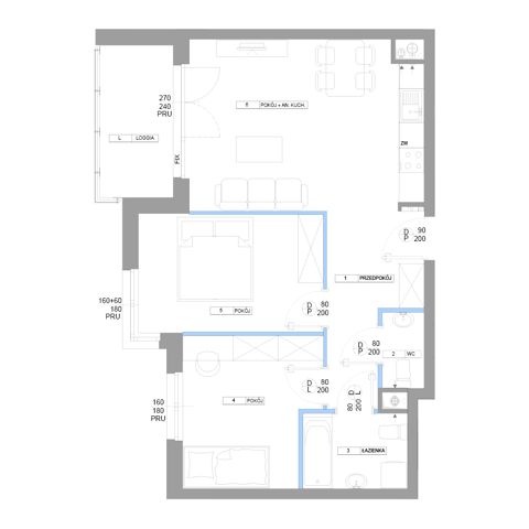 Plan 3 pok. 60m²