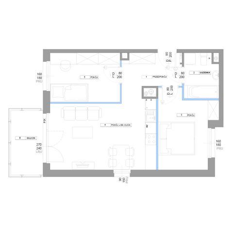 Plan 3 pok. 54m²