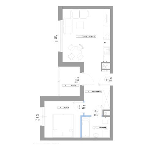 Plan 2 pok. 42m²