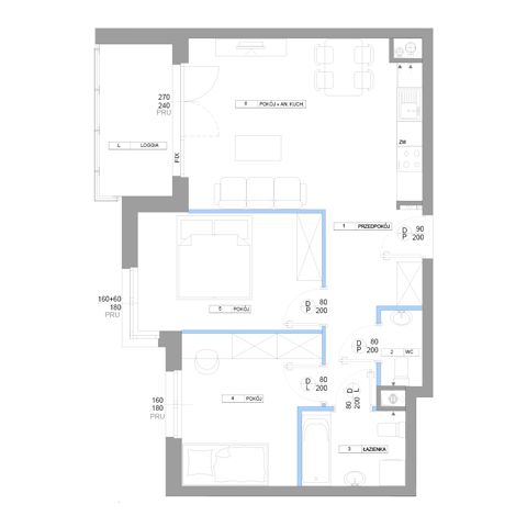 Plan 3 pok. 60m²