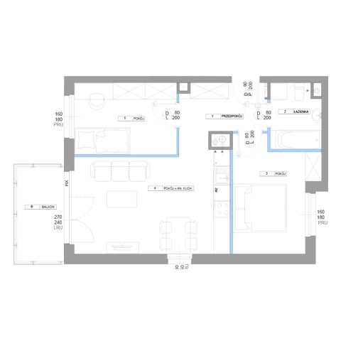 Plan 3 pok. 54m²
