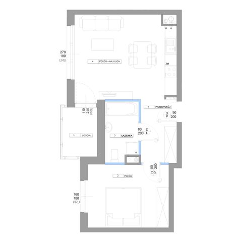 Plan 2 pok. 44m²