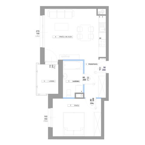 Plan 2 pok. 44m²