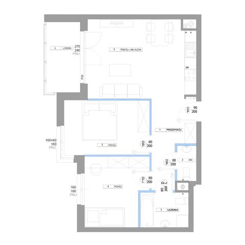 Plan 3 pok. 60m²