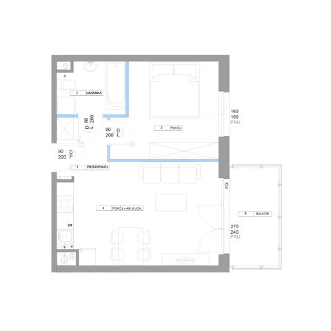 Plan 2 pok. 40m²