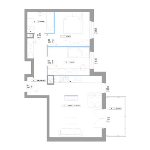 Plan 3 pok. 62m²