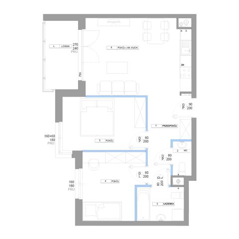 Plan 3 pok. 60m²
