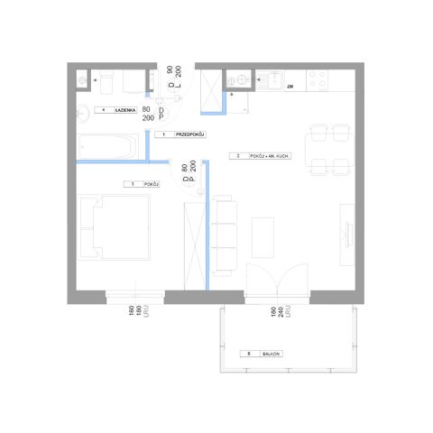 Plan 2 pok. 44m²