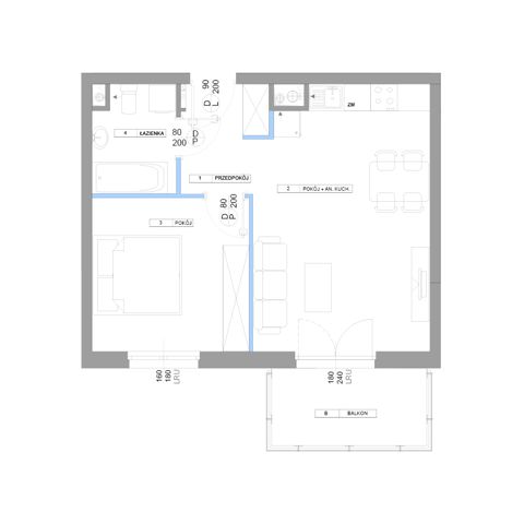 Plan 2 pok. 44m²